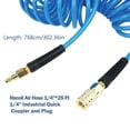 thumbnail image 5 of 1/4in Polyurethane Recoil Air Hose Air Compressor Hose with Bend Restrictors & 1/4" Industrial Quick Coupler and Plug, 5 of 8