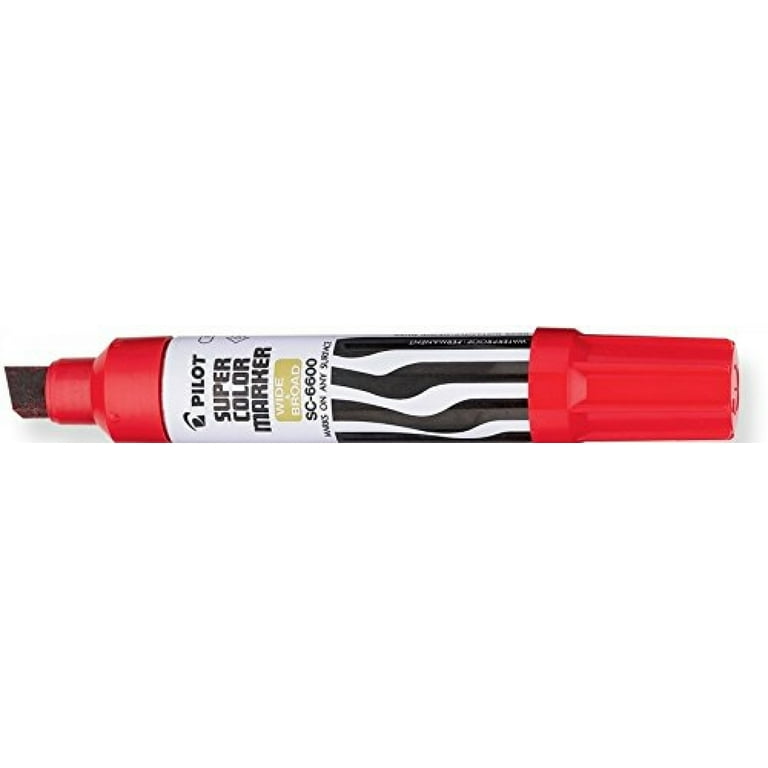 Pilot Automotive PILOT Super Color Jumbo Refillable Permanent Markers, Red  Ink, Extra-Wide Chisel Point, 12-Pack (43300)