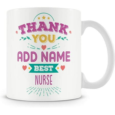 

Nurse Mug - Personalised Thank You Gift - Customise with Name - Pink
