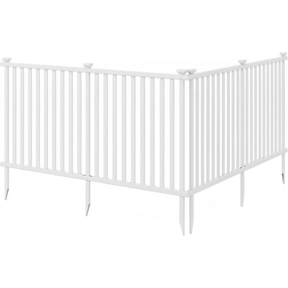 S AFSTAR 4 Pieces PVC Fence Panels, 80" x 51" Garden Fences Outdoor Picket Fences, Privacy Fence Kit Dog Fencing Pool Equipment Enclosure Temporary Fencing for Yard, Pool & Garden (White)