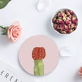 thumbnail image 4 of RYLABLUE Green Cactus Red Flower Pink Set of 4 Round Coaster for Drinks, Absorbent Ceramic Stone Coasters Cup Mat with Cork Base for Home Kitchen Room Coffee Table Bar Decor, 4 of 5