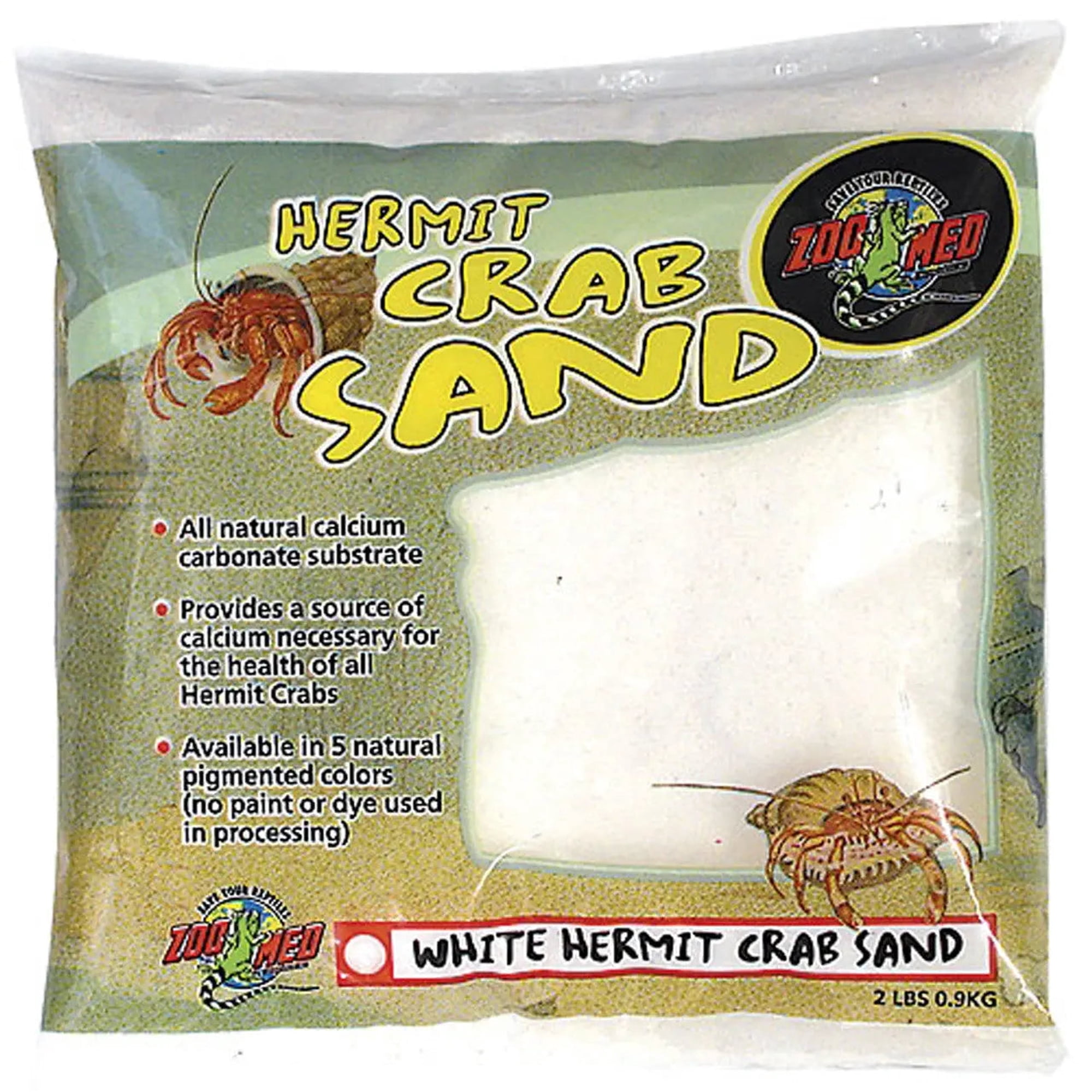 Zoo Med Hermit Crab Calcium Sand Substrate, 2 Pounds - White