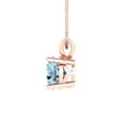 thumbnail image 3 of Clara Pucci 18K Rose Solid Hypoallergenic Gold 1Ct Natural Sky Blue Topaz Round Brilliant Cut Solitaire Designer Necklace Pendant For December, 3 of 7