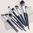 thumbnail image 1 of Nvzi Juego de 10 brochas de maquillaje para base, polvos, correctores, sombras de ojos, colorete, brochas de maquillaje azules Nvay con bolsa de almacenamiento gris, 1 of 4