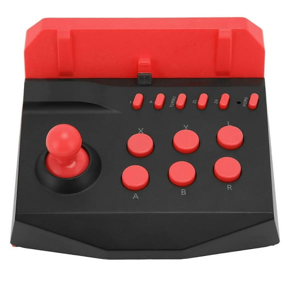 Arcade Game Joystick Plug and Play Fight Stick Controller with Burst Function for Switch Lite Black Red