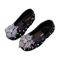 thumbnail image 4 of YHAJDS Girls Flower Sequin Mary Jane Flats Rhinestone Pearl Elastic Ballet Shoes, 4 of 5