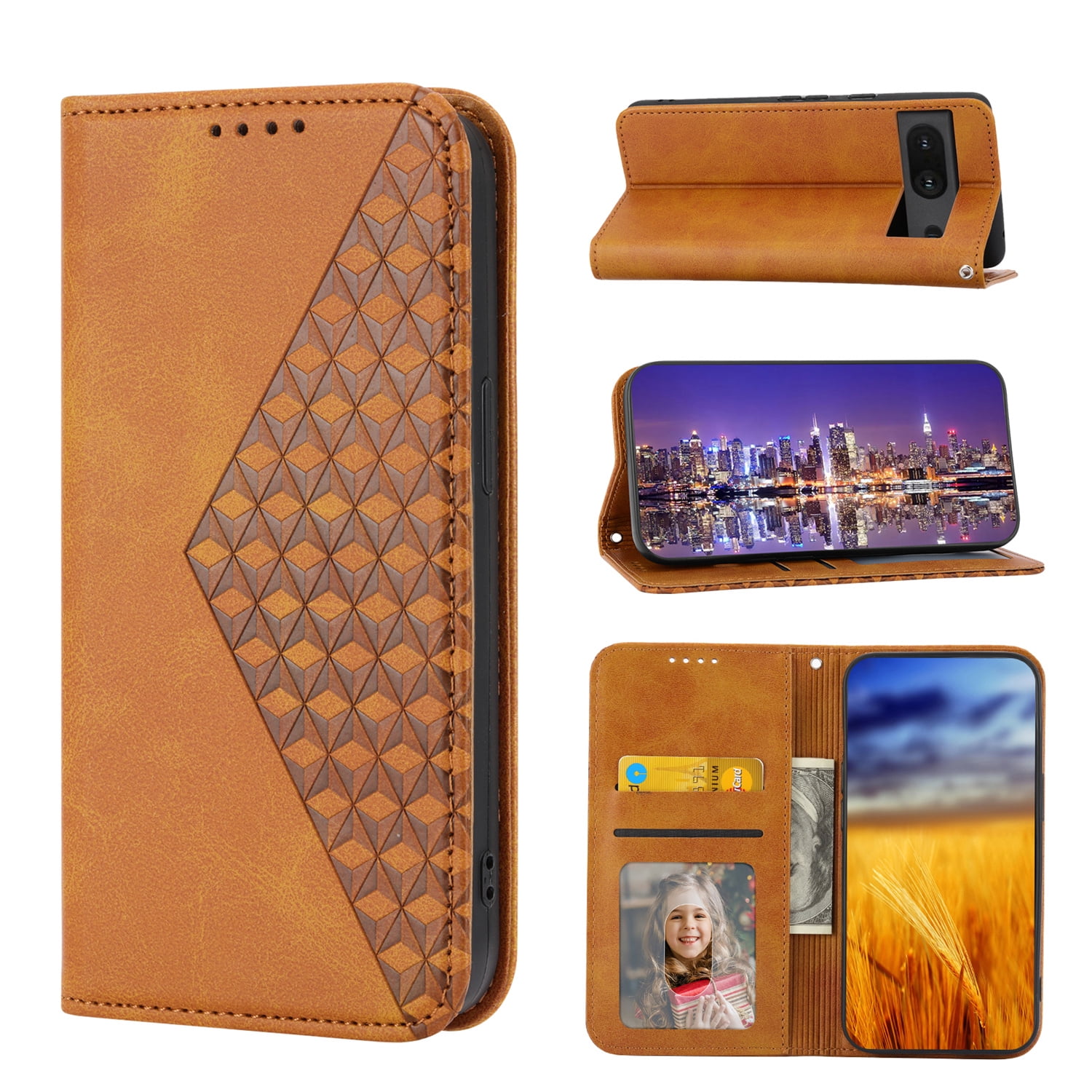 Tarise for Google Pixel 7 Phone Case, Luxury PU Leather Shockproof Flip