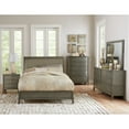 thumbnail image 7 of Miekor Furniture Transitional Style Gray Finish 1pc Queen Size Sleigh Bed Button-Tufted Faux Leather Upholstered Headboard Bedframe 25794, 7 of 7