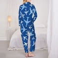 thumbnail image 6 of Goofa Airplanes in the Sky Printed Women’s 2 Piece Pajama Set Super,Pajamas Women's Long Sleeve Sleepwear Soft Button Down Loungewear Pjs Lounge Set Nightwear-, 6 of 9