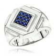 thumbnail image 1 of 14K Yellow Rose or White Gold Sapphire Mens Ring 0.25ct (White Gold Size 11.5), 1 of 3