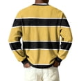 thumbnail image 5 of Nokdvo Long Sleeve Waffle Shirt Men Fashion 2025 Striped Quarter Button Up Henley Casual Pullover Top Fall Winter Quilted Knit Solid Color Loose Workout Shirts,Yellow S, 5 of 6
