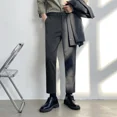 thumbnail image 4 of Pantalones de traje de talla grande para hombre, pantalones de verano rectos recortados de 9 pulgadas, tela elegante y con estilo, muchas reseñas coreanas de vestidos 2024, 4 of 5