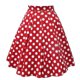 thumbnail image 1 of Falda roja Mujer Falda plisada vintage de lunares Faldas medias estampadas acampanadas, 1 of 3