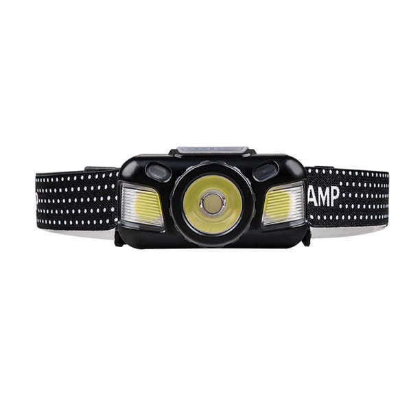 Toystoory Linterna frontal recargable IPX4, linterna frontal resistente al agua, 4 modos, linterna montada en la cabeza regulable, lámpara para Iluminación y accesorios