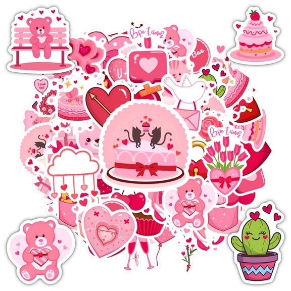 35pcs-50pcs Adorable Stationery Stickers Romantic Kids Stickers for Suitcase Fridge Laptop