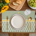 thumbnail image 4 of Sage Green Morocco Placemats Set of 6, Ocean Yellow Nautical Anchor Stripe Placemats for Dining Table, Place Mats for Kitchen Tabletop, Waterproof Wipeable Dining Table Mats Set, 4 of 9
