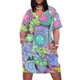 thumbnail image 1 of Pretty Hippy-vestido de verano de Trippy Flower Power para mujer diseño Retro holgado con bolsillo elegante de lujo, 1 of 6