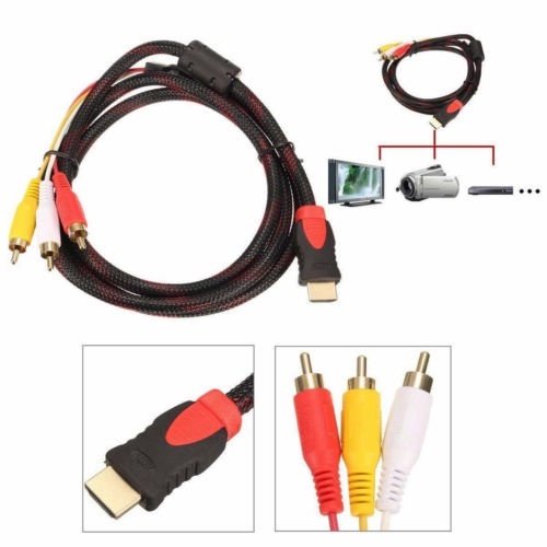 5Ft HDMI to 3-RCA Video Audio AV Component Converter Adapter Cable for HDTV
