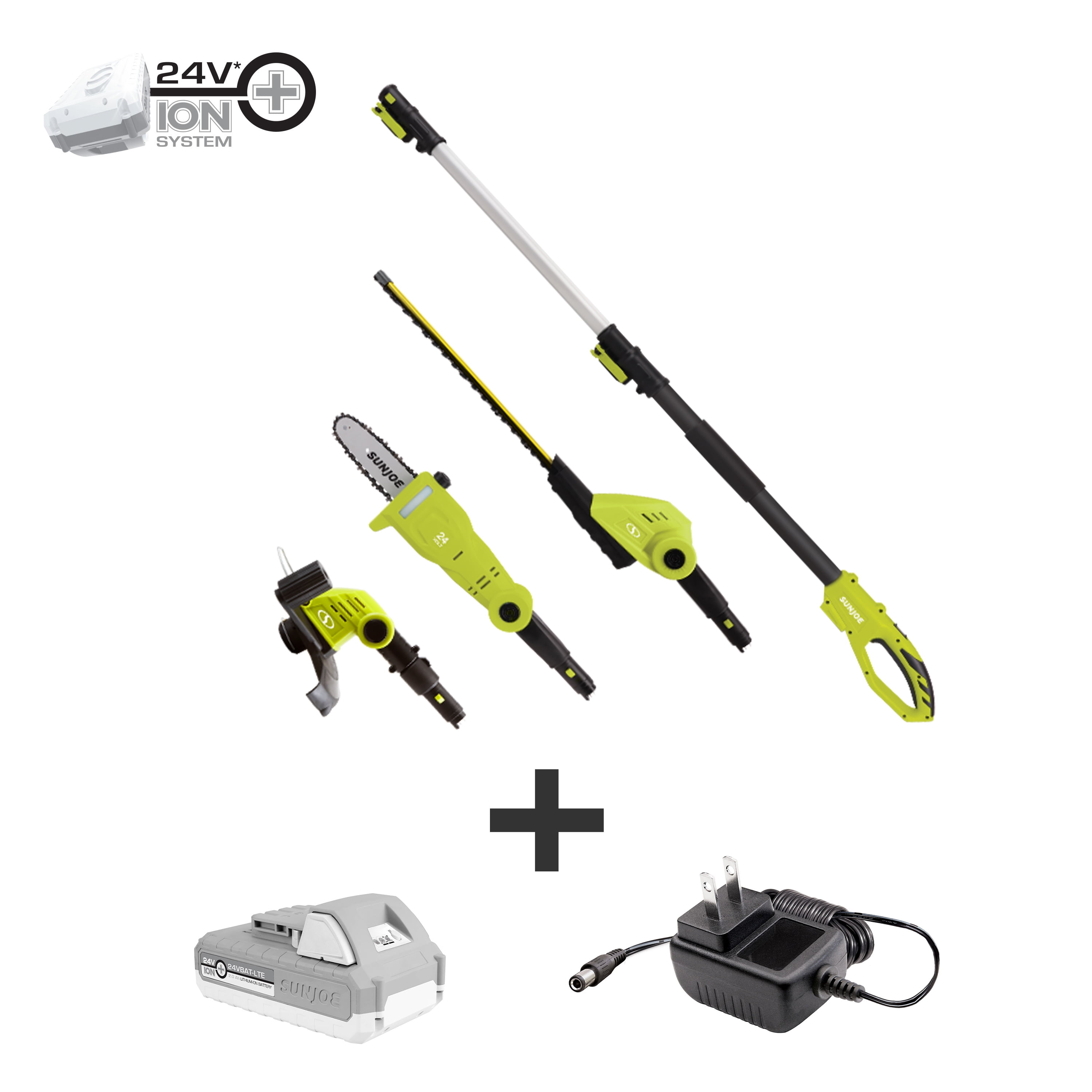 Sun Joe GTS4002C 24Volt iON+ Cordless Lawn Care System Kit , Hedge
