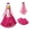 B003- Hot Pink, variant on Goose Outfit Set, Princess Decorations, Goose Outfit, Goose Birthday Decorations, 14X12 in 23 Inch Goose Red 2-Piece Princess Tulle Skirt and Headwear for Courtyard Lawn