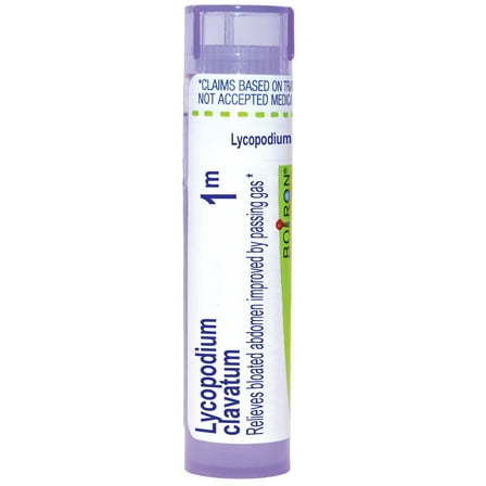 Boiron Lycopodium Clavatum 1M, Homeopathic Medicine for Bloated Abdomen Improved By Passing Gas, 80 Pellets