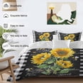 thumbnail image 3 of Sunflower Country 4 Piece Duvet Cover Set Twin Size Florals Bee Farmhouse Black Buffalo Plaid Soft Bedding Set Comforter Cover, 1 Duvet Cover 1 Flat Sheets and 2 Pillowcases, 3 of 9
