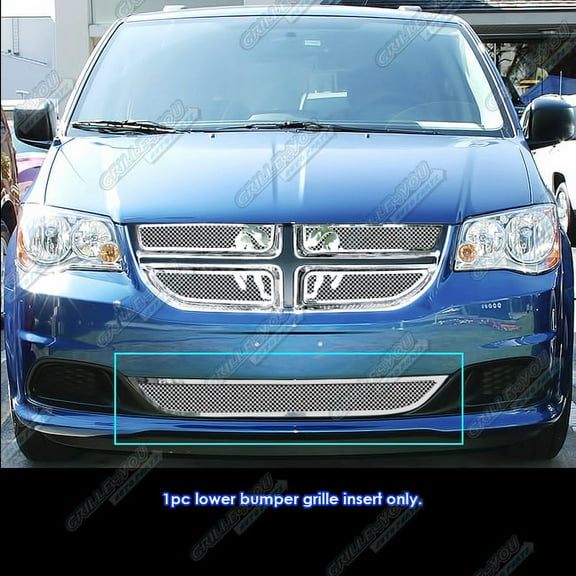 APS Compatible with Dodge Grand Caravan 2011-2020 Lower Bumper Stainless Steel Chrome Mesh Front Grill Grille Insert D76867T