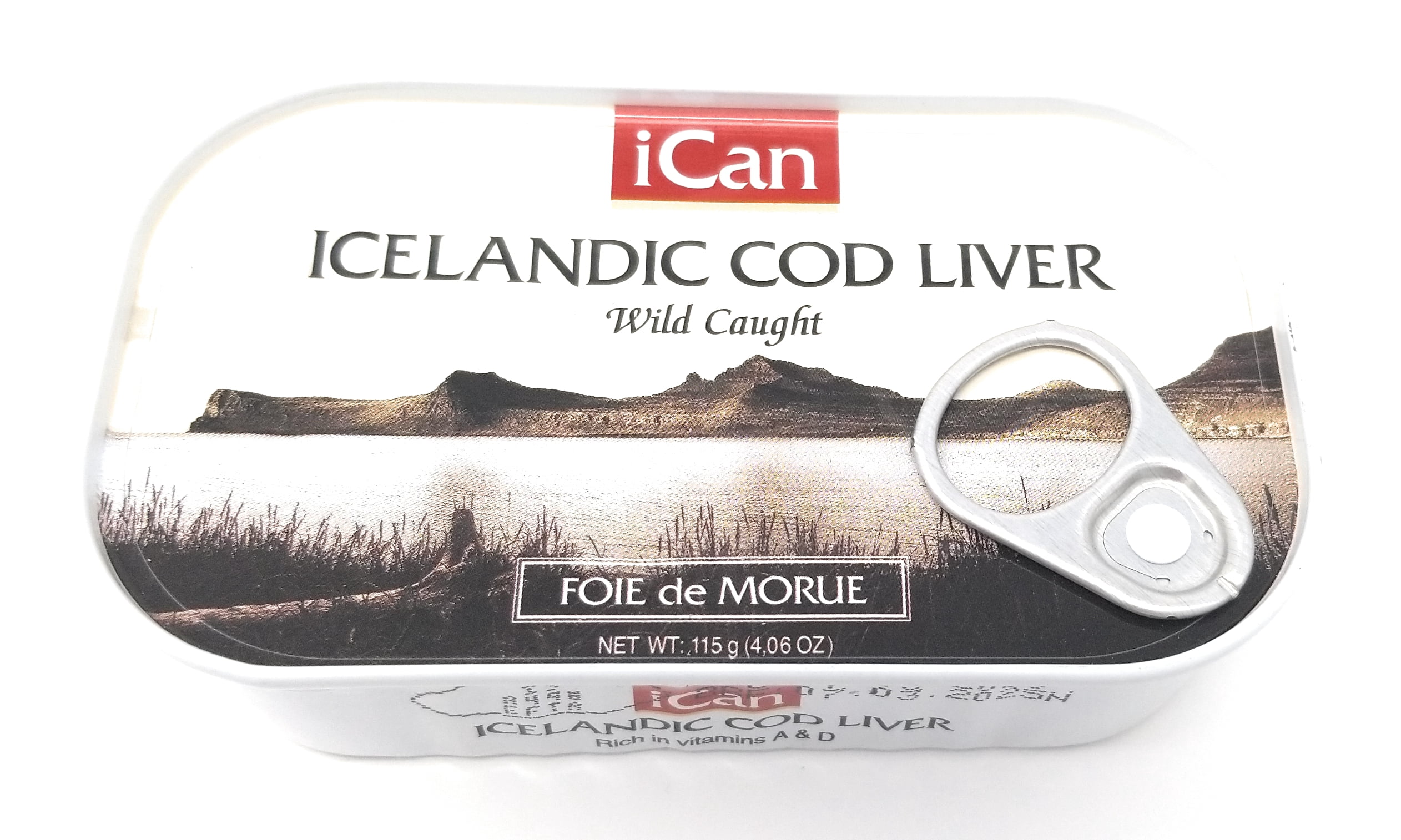 (5-pack) ICAN Icelandic Cod Liver Wild Caught 115g (4.06 oz) e/o cans