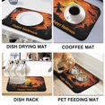 thumbnail image 4 of Halloween Dish Drying Mat Happy Halloween Spooky Bat Witch Orange Kitchen Drying Mat Absorbent Heat Resistant 18x24 Inch Dry Pad for Halloween Accessories Countertops, 4 of 7