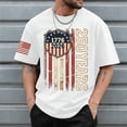 thumbnail image 2 of KPOPLK Mens American Flag T-Shirt Patriotic Vintage Shirts 4th of July Short Sleeve Hipster Tee Shirt（WhiteM）, 2 of 5