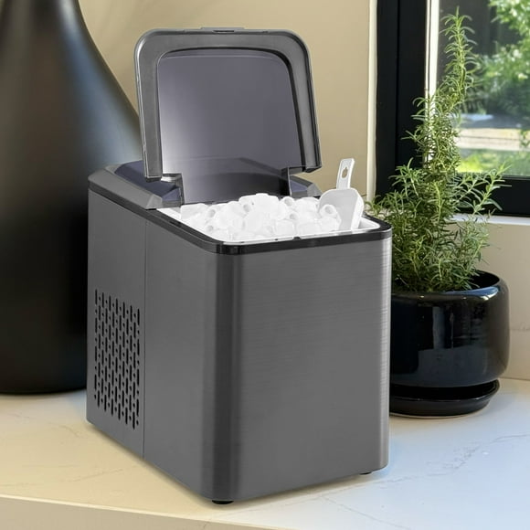 Máquina de hielos Ice machine Beckon automática de 12kg por día hielo de 2 tamaños tipo bala con canasta y pala 127v Dahlia