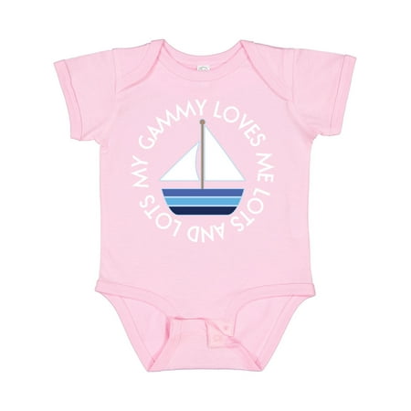 

Inktastic My Gammy Loves Me Sailboat Grandson Gift Baby Boy Bodysuit