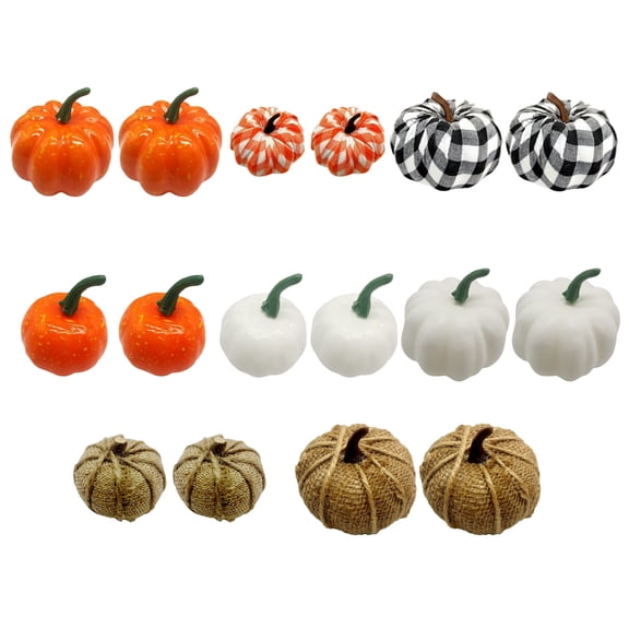 8-16Pcs Fall Pumpkin Hanging Decor - Burlap & Flaxen Thanksgiving Ornaments for Tree, Mantel & Wall, Harvest Halloween Christmas Home Decoration