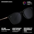 thumbnail image 6 of GRINDERPUNCH Polarized Round Sunglasses for Men Women UV400 Retro Vintage Fashion Sun Glasses Lightweight Driving Fishing Outdoor Eyewear Shades - Gold, 6 of 9
