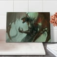 thumbnail image 2 of Medieval Cutting Board, Ilustration of Mythological Creature Dragon Imaginary Culture Animal Art, Decorative Tempered Glass Cutting and Serving Board, Small Size, Grey Red, by Ambesonne, 2 of 5