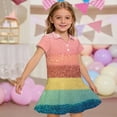 thumbnail image 2 of Girls Polo Dress with Pockets, Short Sleeve Collared Stretchy Ruffled Placket School Uniform Shirt Dress, 2 of 5