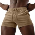 thumbnail image 2 of Vhkiploz Summer Running Shorts for Men's Beachwear Daily Board Shorts Solid Color Elastic Workout Sporty Athletic Shorts, 2 of 5