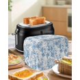 thumbnail image 5 of Navy Blue Flowers Toaster Cover 2 Slice, Watercolor Summer Botanical Floral Dustproof Bread Machine Oven Cover with Storage Pockets, Fits Most Kitchen Toasters Protector, 5 of 5