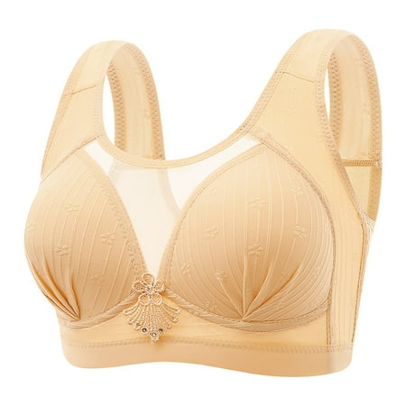 

PEASKJP Wireless Bras for Women Snugly Bras Wireless Full Coverage Plus Size Minimizer Non Padded Comfort Soft Bra Plus Size Lingerie S Yellow