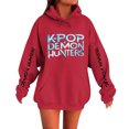 thumbnail image 4 of Pop cazadora para niña Demo-n Hunters Unisex Fashion Hooded Sweatshirt Streetwear Soft Comfortable Long Sleeve Hoodie for Daily Wear Spring Fall Winter （Red）, 4 of 4