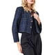 thumbnail image 4 of Chaqueta de tweed recortada con botones frontales sin cuello de INSPIRE CHIC para mujer 2XL azul oscuro, 4 of 5