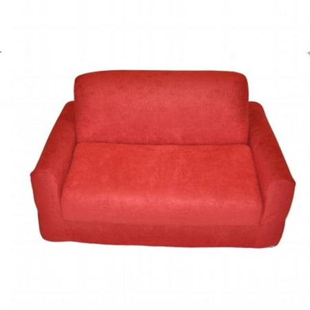 Red Micro Suede Sofa Sleeper By