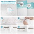 thumbnail image 4 of No Hook Shower Curtain, Teal Summer Coastal Shower Curtains for Bathroom with See Through Top Window, Modern Ocean Waves Starfish Shell Waterproof & Washable Bath Curtain Standard 72"x72", 4 of 9