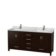 thumbnail image 2 of Wyndham Collection Sheffield 72" Marble Double Bathroom Vanity in White/Espresso, 2 of 3