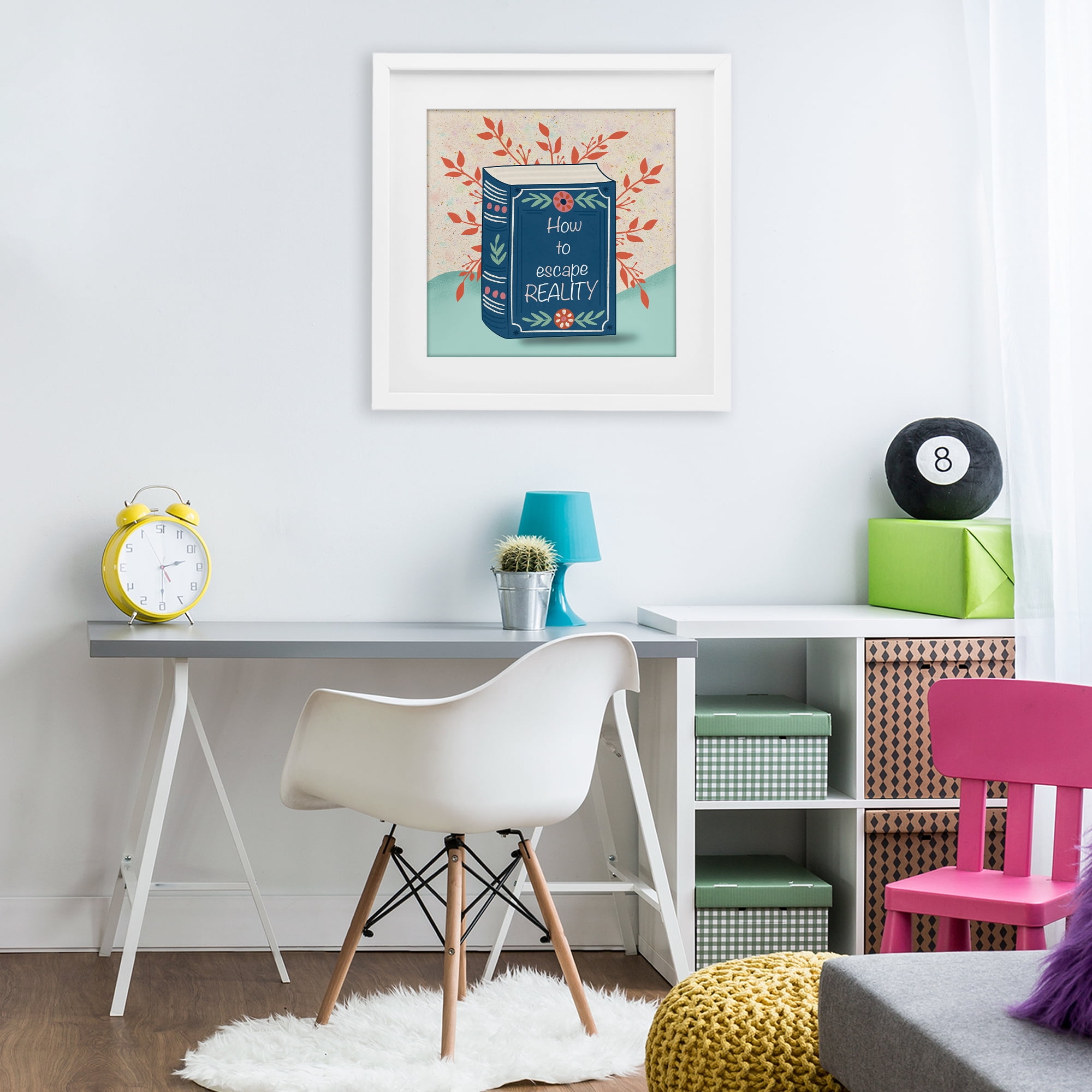 Stupell Industries How To Escape Reality White Framed Print Under Glass, design by Julia Frost