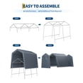 thumbnail image 3 of 7x10Ft Portable Outdoor Storage Shed with Roll-Up Zipper Door and Ventilation, 240G Heavy Duty Waterproof PE Tarpaulin, UV-Resistant Motorcycle Shed, 3 of 8