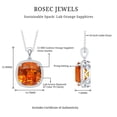 thumbnail image 6 of Rosec Jewels Lab Grown Orange Sapphire Pendant Necklace with Diamond Halo (9 Carat Cushion Cut, AAAA Grade) - with Jewelry Box, 925 Sterling Silver, 6 of 7