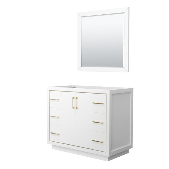 Wyndham Collection Wcf1111-42S-Cx-M34 Icon 42" Single Free Standing Vanity Cabinet - White