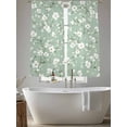 thumbnail image 5 of White Spring Floral Sheer Curtains 63 Inch Length 2 Panels Set, Sage Green Botanical Watercolor Voile Window Treatment Rod Pocket Curtains Sheers Drapes for Bedroom/Living Room/Kitchen 52x"63"x2, 5 of 7