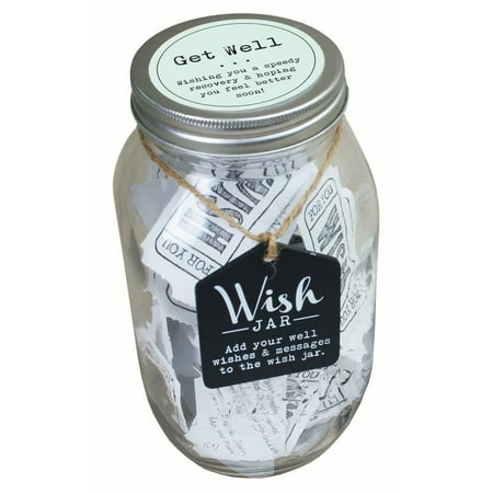 Wish Jar - Top Shelf Get Well Wish Jar ; Unique and Thoughtful Gifts for Friends and Family ; Kit Comes with 100 Tickets and Decorative Lid